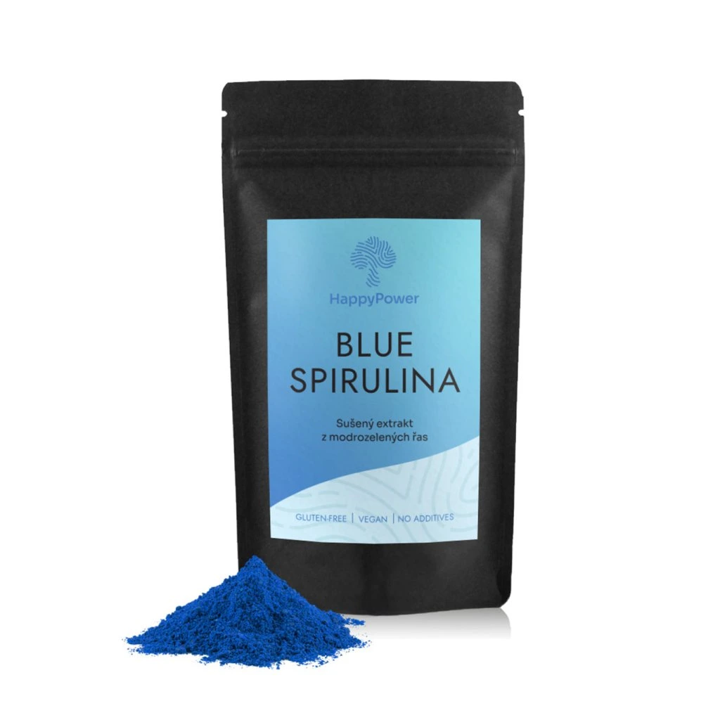 modrá blue spirulina